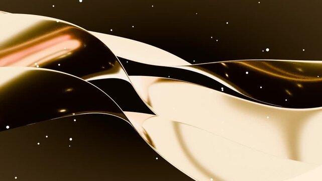 Luxury Molten 24K Liquid Gold Wave, Elegant Silk Fluid Motion Graphics Background.