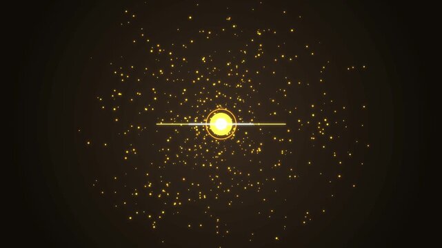 Swirling twenty four karat gold dust particle vortex spiraling towards radiant center singularity, luxury video loop.