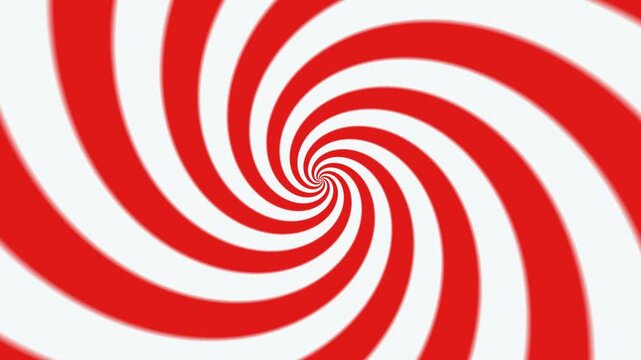 Hypnotic Pop Art Spiral Motion Loop in Bold Red and Crisp White