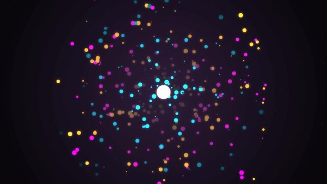 Volumetric deep space cosmic nebula plasma filaments swirling around gravitational singularity, scifi video loop.