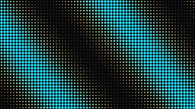 Cyberpunk Neon Cyan and Amber LED Dot Matrix Visualizer Loop