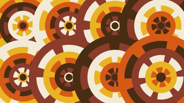 Seamless Bold Retro 70s Concentric Circles Harmonic Target Loop