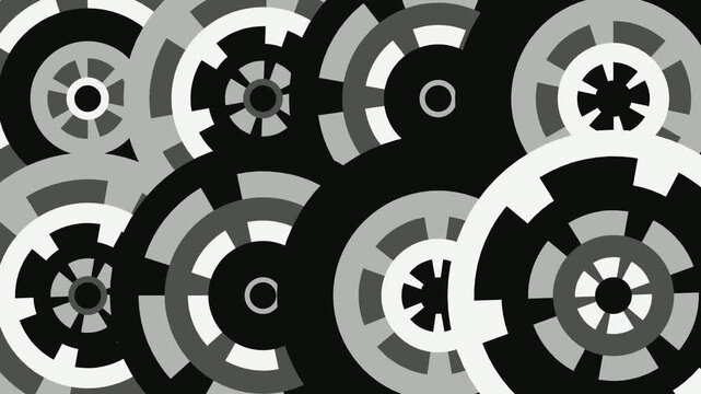 Op-Art Monochrome Concentric Target Rings Optical Kinetic Illusion Loop