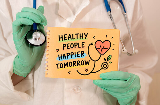 Healthy People Happier Tomorrow Healthcare and Wellness Concept.