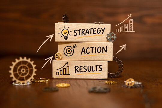 Strategy Action Results &ndash; Business Growth and Execution Process Concept.