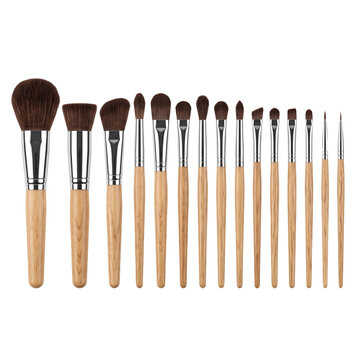 Professional makeup brushes aligned on a isolated on a transparent background