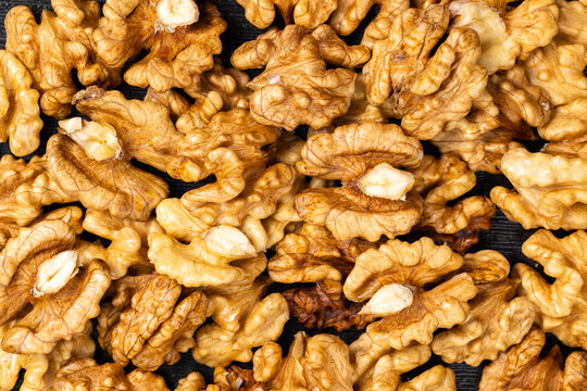 Walnuts arranged for healthy eating and brain food concept