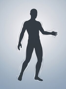 Silhouette with flowing involuntary motion lines