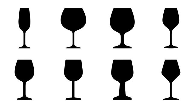 A collection of diverse drinking glass silhouettes showcases various shapes for different beverages.
