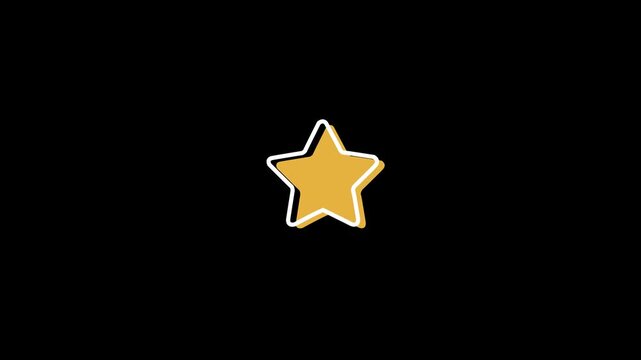 Premium star icon or logo in line style, star shape symbol on white background, simple icon animated icon. Minimalist animation of classic gold standard favorite star icon drawing.