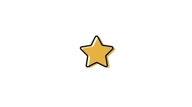 Premium star icon or logo in line style, star shape symbol on white background, simple icon animated icon. Minimalist animation of classic gold standard favorite star icon drawing.