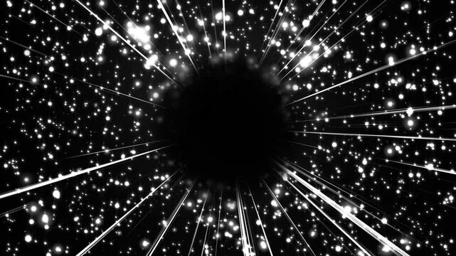 Glitter stars particles lights burst on dark center, bright sequins for luxury intros, award reveals, dramatic transitions, and celebration overlays. 4K