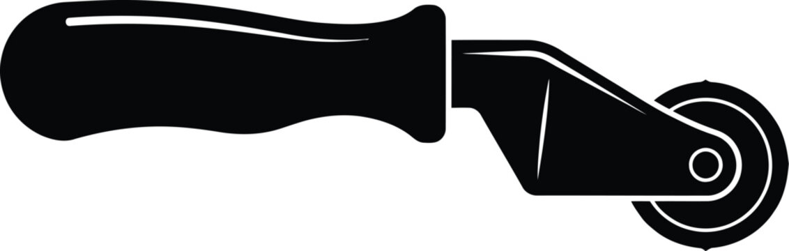 Black and white vector illustration of a sewing tracing wheel tool