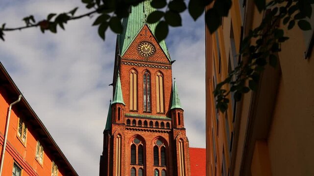 the historic cityscape of schwerin germany 4k video