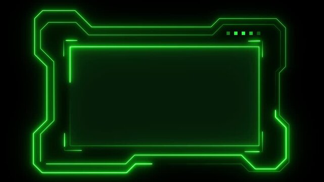 Futuristic frame animation outlines digital interface panels. Telemetry screen borders shape futuristic frame animation. Cyber interface overlays use futuristic frame.