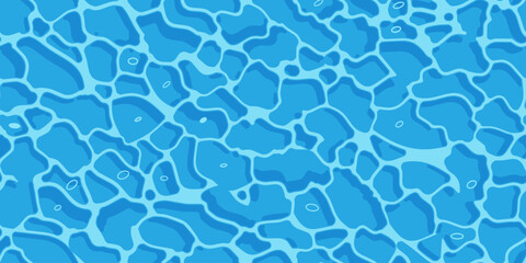 Fototapeta premium Seamless water caustics texture bright blue pool ripple background