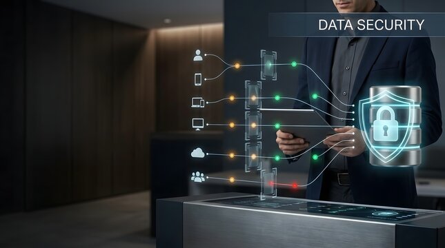 Advanced cybersecurity measures and data protection systems ensuring confidentiality and integrity of sensitive information