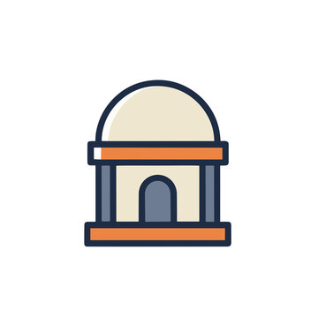 Building icon with dome and columns