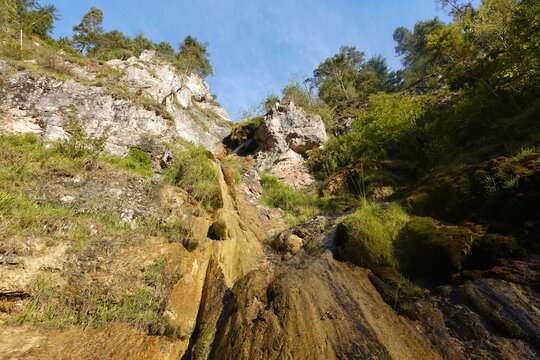Kalksinterquelle in der Almbachklamm, Berchtesgaden, Bayern