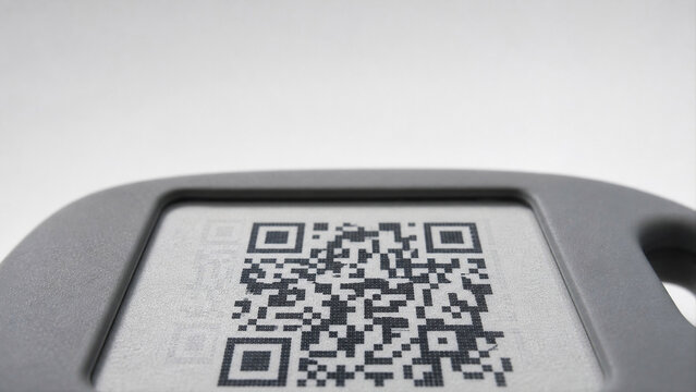 Hardware Token E-Ink Display QR Code Surface Macro Cybersecurity Background