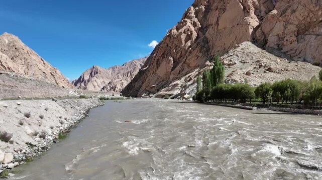 aeriaw vie of Indus river in Ladakh ,India