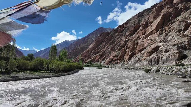 aeriaw vie of Indus river in Ladakh ,India