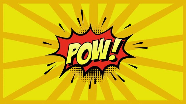 Comic book explosion speech bubble with yellow sunburst background