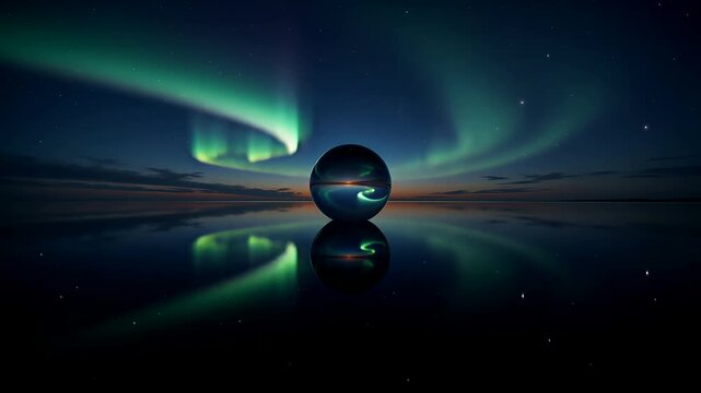 Mystical otherworldly monolith floating serenely in dark atmospheric void