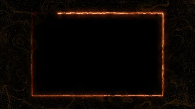 Rectangle frame animation glows across a dark textured background. Sci-fi user dashboard panels outline rectangle frame. Cyber surveillance displays use the frame.