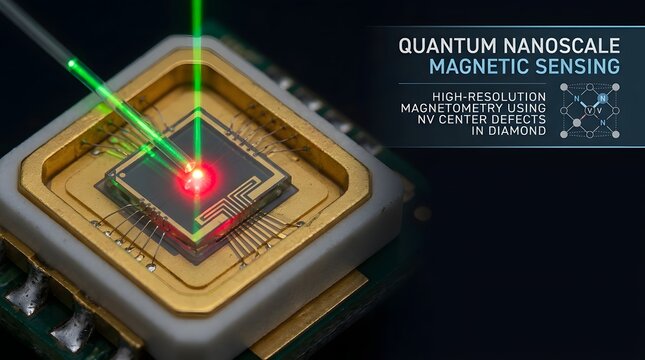 Diamond Nitrogen-Vacancy Quantum Magnetometer Sensor Die