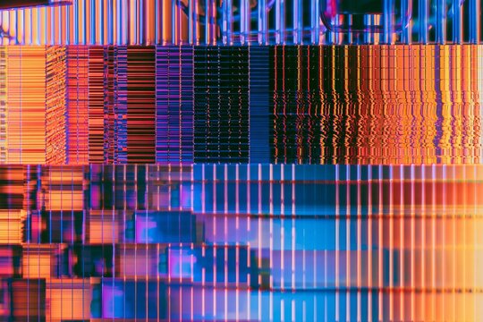 Precision heat sink fins display intricate metallic textures. Advanced thermal management solutions are engineered for high-performance devices. Technology development demands reliable cooling