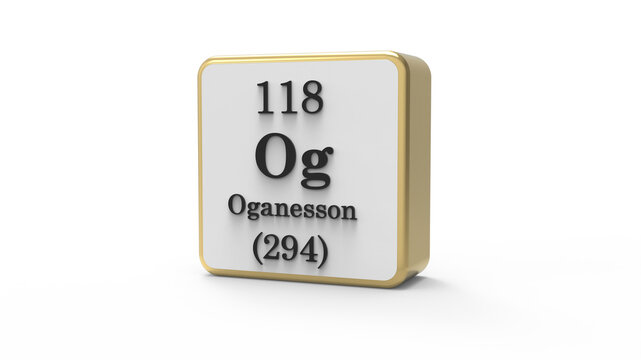  Oganesson Periodic Table Element Block on Transparent Background PN