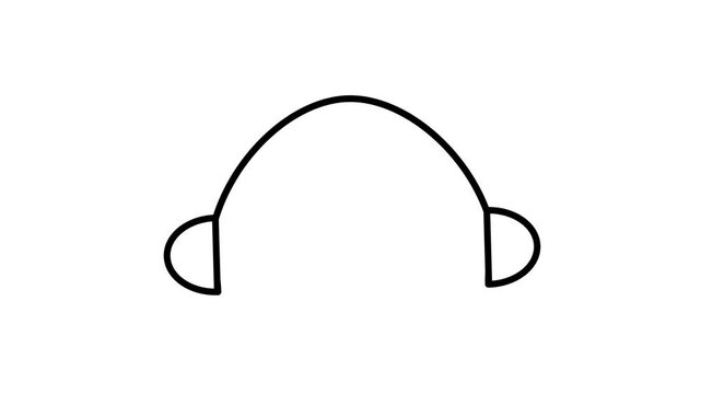 Minimalist Line Art Animation of Headphones Icon.