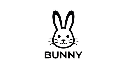 Simple black bunny silhouette on a white background a minimalist animal design © Mdmojibur