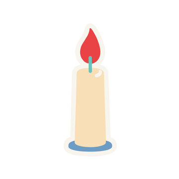 Candle with red flame