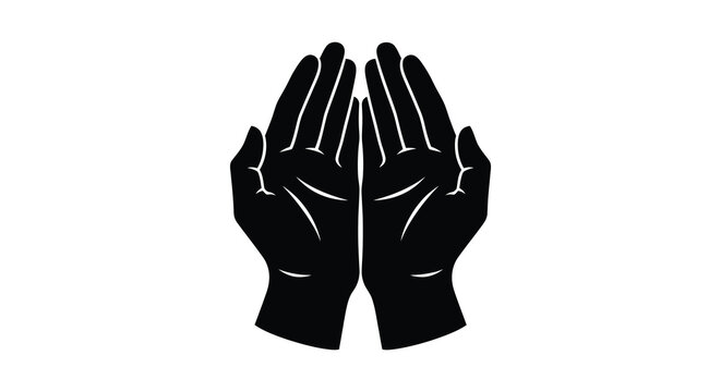 Open human hands facing forward displayed as a black silhouette