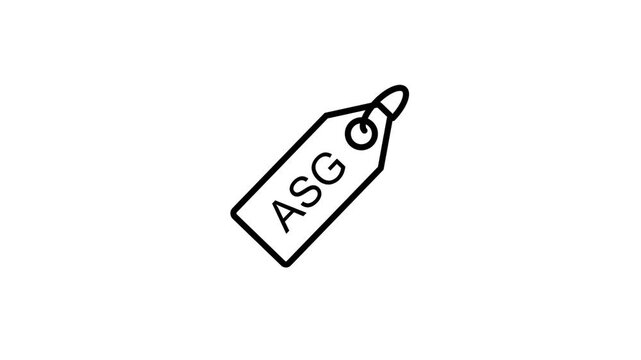 Minimalist Line Art Animation of an ASG Price Tag Icon.