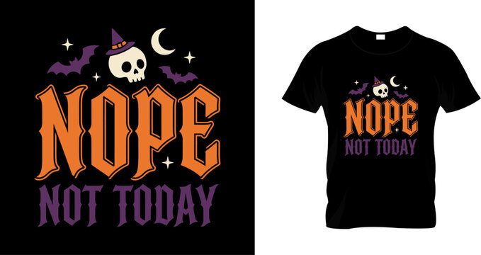 Halloween tshirt design with cute skull and bats