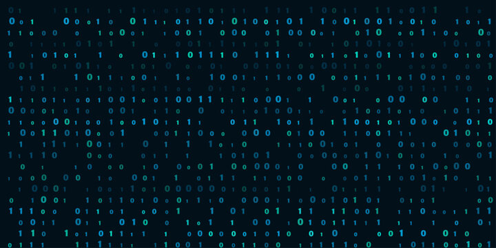 Dark background, featuring a dense, pattern of binary, code with scattered, zero and one, digits in shades, of cyan and, blue, creating a, digital data stream, texture for computing, and