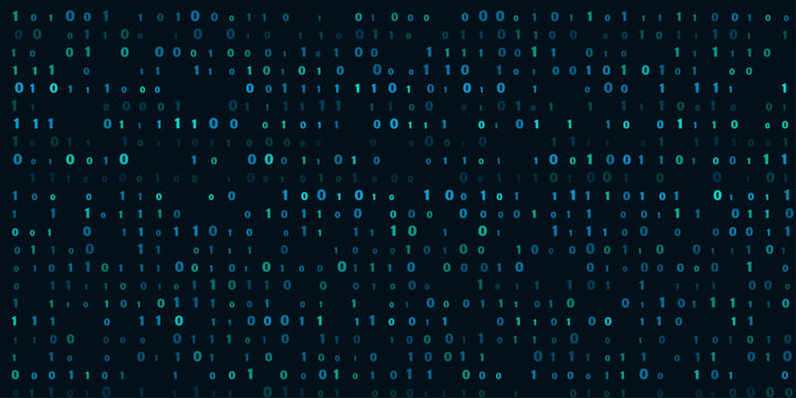 Dark background, featuring a scattered, pattern of teal, and blue binary, code digits, creating, a digital matrix, texture technology themes, software development concepts, and data visualization