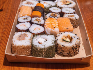 Sushi Platter Presentation: An Assortment of Fresh Rolls © VGV