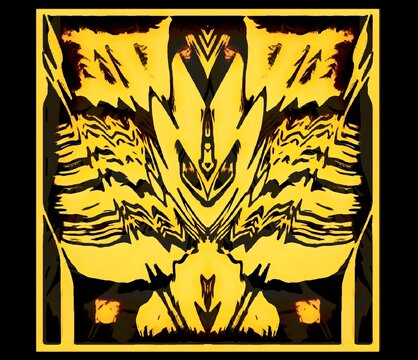 cyberpunk abstract wolf and lion like tribal illusion 