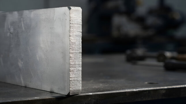 Lightweight concrete block with exposed aggregate edge displayed on industrial surface