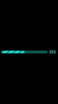 Cyan progress bar animation loads twenty three percent on dark System software buffering tracks on progress bar animation Digital UI motion guides the cyan progress bar animation