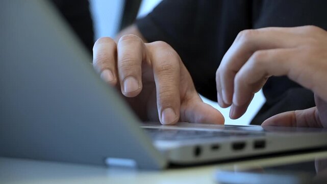 Hombre Laptop . slowmotion