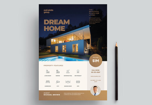 Real Estate Dream Home Flyer Layout