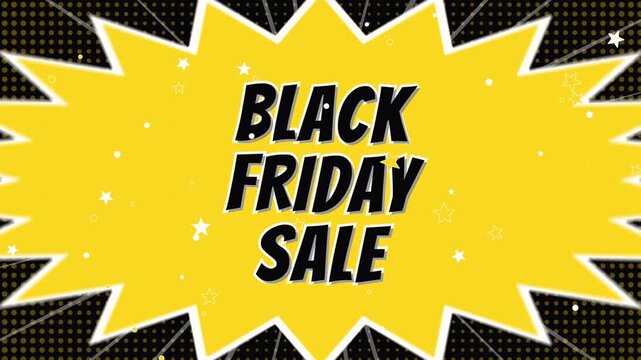 Black Friday Sale Comic Text Popping In and Out Animation