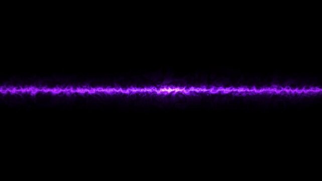 Two horizontal red color neon glowing bars, separated of a dark space, against a black background, creating a minimalist light effec.4k video animation