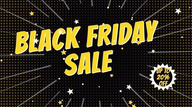 Black Friday Sale Up To 20 Percent Off Comic Pop Text Loop