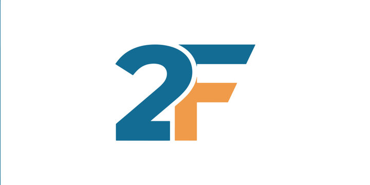 Modern abstract logo design with the number 2 and letter F.